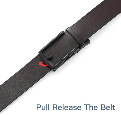 SENDEFN Men's Leather Dress Casual Belt 1 3/8" Automatic Adjustable Click Buckle Belts with Gift Box