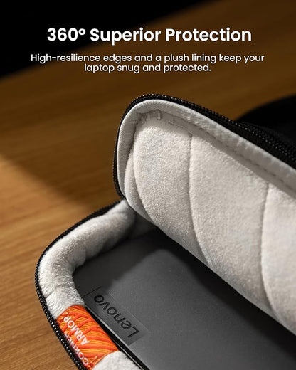 tomtoc 360° Protective Laptop Shoulder Bag for 15.6 Inch Laptop, Fit Acer Aspire 3/5/7, Dell Inspiron/XPS, ASUS ROG/TUF, Lenovo ThinkPad L/E/T/P/V, Waterproof Accessory Case
