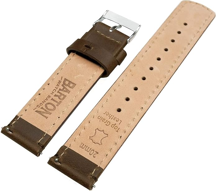 BARTON WATCH BANDS - Top Grain Leather Watch Bands Compatible with Apple Watch Models - 1, 2, 3, 4, 5, 6, 7, 8, 9, 10, SE, Ultra & Ultra 2