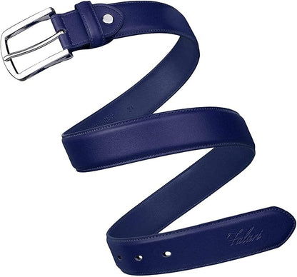 Falari Men Genuine Leather Casual Dress Belt With Single Prong Buckle, Classic Style Belt