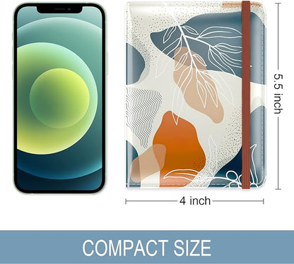 Passport Holder for Travel Essentials, Passport Wallet Cover Case for Travel Must Haves Accessories, Passport Book Holders for Women and Men, White Leaves