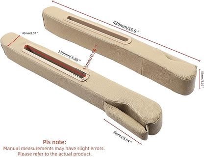 Car Seat Gap Filler 2 Pack,Car Seat Gap Filler Organizer,Car Seat Gap Plug with Storage Slot,3 in 1 Car Seat Gap Filler,Prevent Small Items from Falling(Beige)