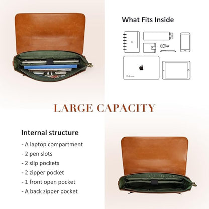 ECOSUSI Laptop Bag for Women Vegan Leather Messenger Bag Fashion Briefcase Computer Satchel Bag
