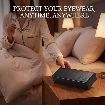 Glasses Case hard shell,3-in-1 Sunglasses Case & Eyeglass Case with Cleaning Cloth & Storage Pouch