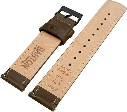 BARTON WATCH BANDS - Top Grain Leather Watch Bands Compatible with Apple Watch Models - 1, 2, 3, 4, 5, 6, 7, 8, 9, 10, SE, Ultra & Ultra 2