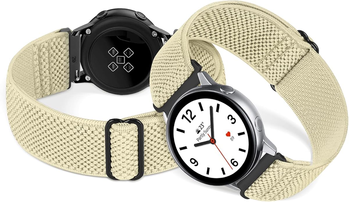 Compatible with 16mm 18mm 19mm 20mm 22mm 24mm Watch Bands Quick Release Replacement Wristband,Adjustable Stretchy Nylon Solo Loop Straps Fabric Braided Sport Elastic Bands for Men Women