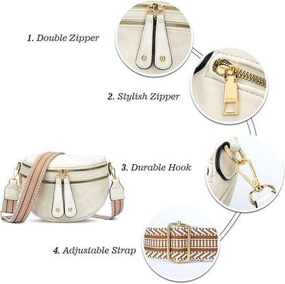 KKXIU Crossbody Sling Bag for Women Trendy Fanny Pack Vegan Leather Chest Bag | Trendy