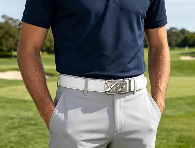 Lingli Men's Belt,Ratchet Dress Belt with Automatic Buckle Brown/Black-Trim to Fit-35mm wide