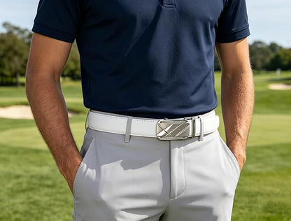 Lingli Men's Belt,Ratchet Dress Belt with Automatic Buckle Brown/Black-Trim to Fit-35mm wide