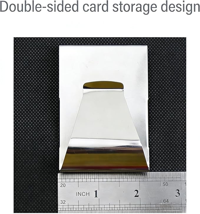 Stainless Steel Slim Clip Double Sided Wallet Money Clip,Credit Card Name Card Holder