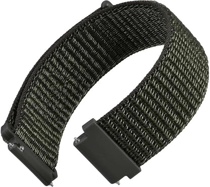 WOCCI 19mm Adjustable Nylon Watch Band, Quick Release Sport Loop Strap (Army Green)
