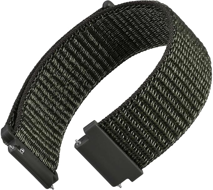 WOCCI 20mm Adjustable Nylon Watch Band, Quick Release Sport Loop Strap (Army Green)