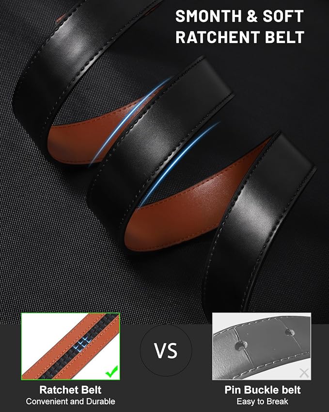 BELTROAD Ratchet Belt Strap for Men Leather Belts Without Buckle Replacement Leather Belt Strap Only 35mm for 40mm Buckle