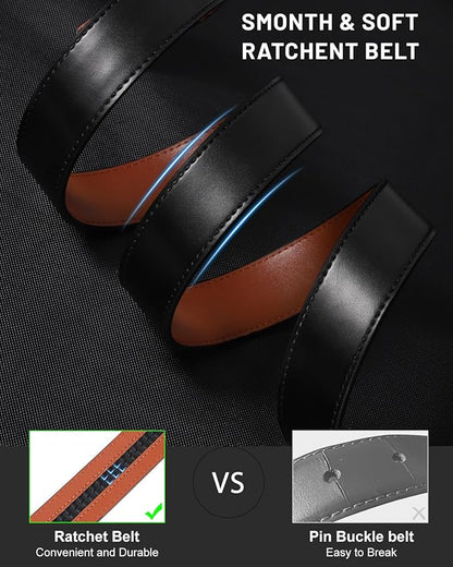 BELTROAD Ratchet Belt Strap for Men Leather Belts Without Buckle Replacement Leather Belt Strap Only 35mm for 40mm Buckle