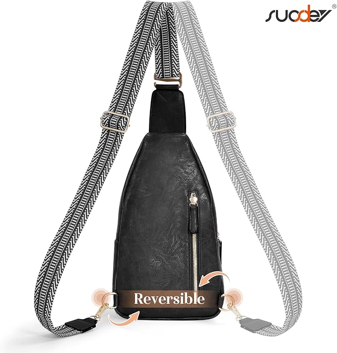 SUOSDEY Sling Bags for Women - Crossbody Leather Sling Backpack Chest Shoulder Bags for Casual Traveling Hiking Cycling