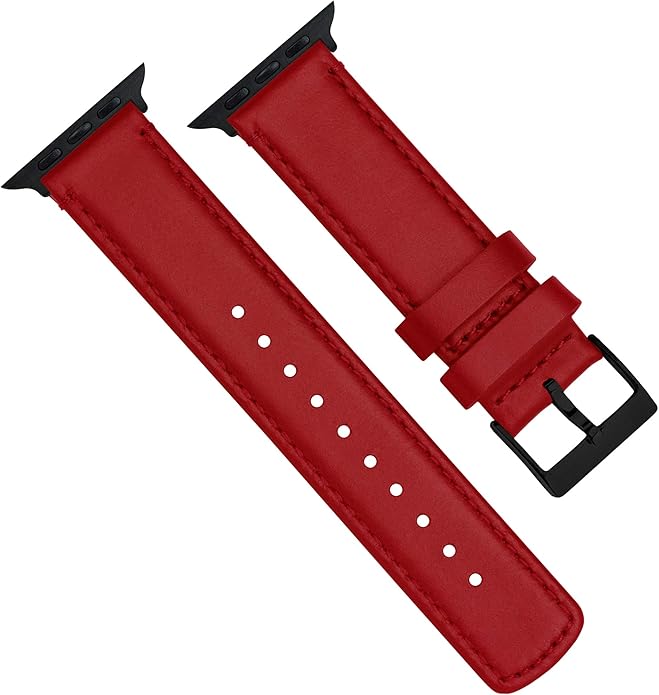 BARTON WATCH BANDS - Top Grain Leather Watch Bands Compatible with Apple Watch Models - 1, 2, 3, 4, 5, 6, 7, 8, 9, 10, SE, Ultra & Ultra 2