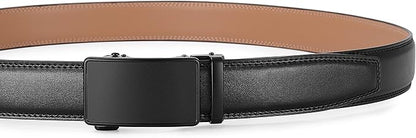 Lingli Men's Belt,Ratchet Dress Belt with Automatic Buckle Brown/Black-Trim to Fit-35mm wide