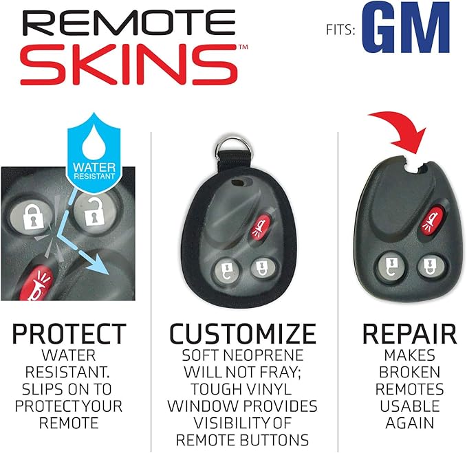 Lucky Line Flexible Remote Skin, GM Models, 1 Pack (48901) , Black