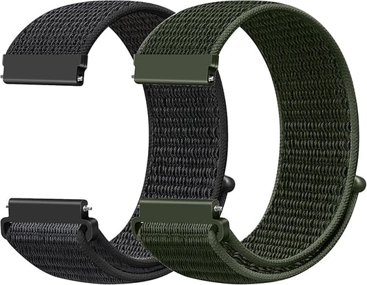 22mm Nylon Quick Release Watch Band Compatible with Samsung Galaxy Watch 3 45mm/Gear S3 Frontier/Garmin Venu 4 45mm/3 45mm/2/Vivoactive 4/Forerunner 570(47mm)/255/265/Amazfit Helio/Bip 6/5/Balance 2