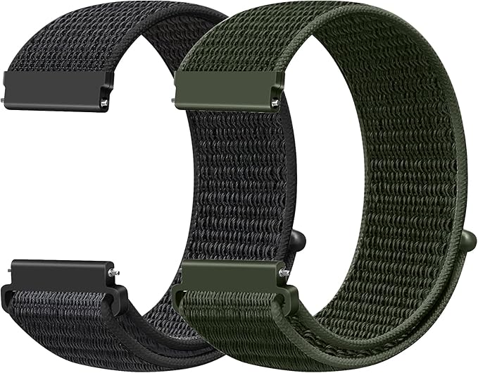 19mm Nylon Sport Quick Release Watch Bands Compatible with GRV FC1/FC5/Willful/YAMAY/Letsfit/LETSCOM/TEMINICE/LIFEBEE/Lintelek ID205 ID205L ID205G ID205S ID205U/Blackview Band for Women Men
