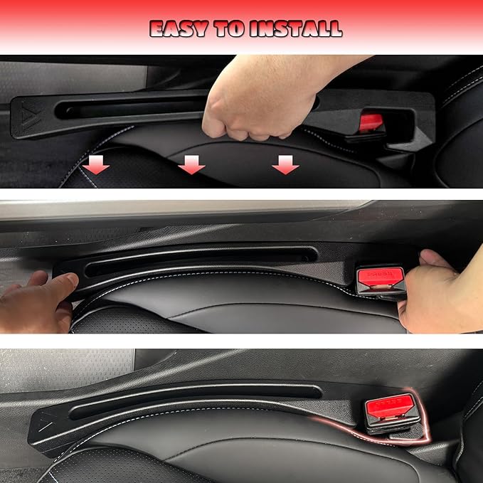 Ford Explorer Seat Gap Filler, Car Seat Gap Filler Organizer Stop Things from Dropping Customized Interior Accessories for Ford, Black Pack of 2