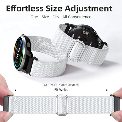 GEAK 22mm Quick Release Watch Band Compatible with Garmin Venu 4 45mm /Venu 2 3/Vivoactive 4 45mm,Solo Loop Adjustable Elastic Nylon Watch Strap Replacement Wristband for Forerunner 265/255 Men Women