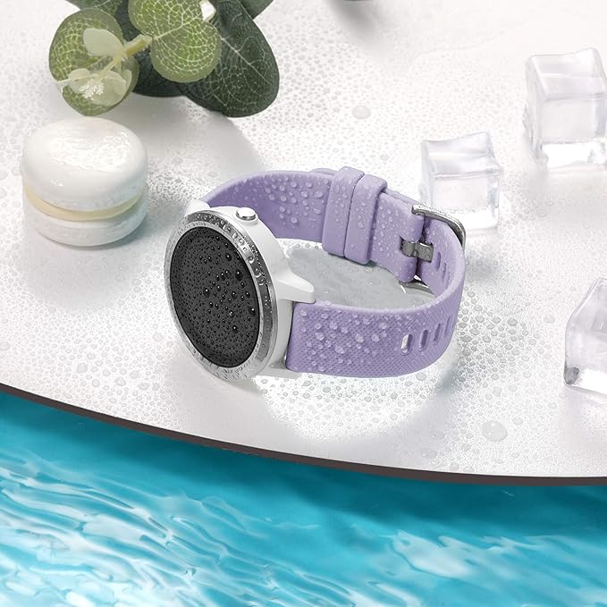 GEAK Compatible with Garmin Vivoactive 5 Watch Band/Vivoactive 3 Watch Bands,20mm Silicone Band for Garmin Venu 2 Plus/Venu Sq/Venu Watch Bands/Forerunner 645/245 Music Smartwatch Women Men Lavender