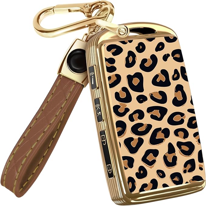 Lucrum Compatible with Mazda Key Fob Cover & Leather Keychain - TPU Case for 3, 6, CX-5 CX-9 CX-30 CX-50 CX-70 (2019-2025)