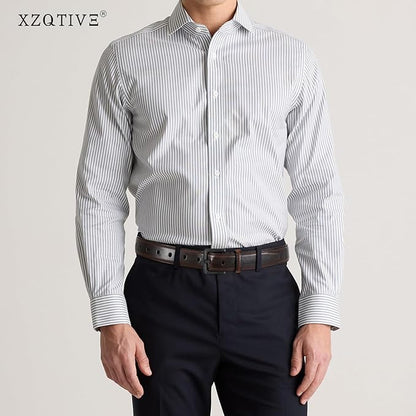 XZQTIVE Men’s Metal Free Belt Hypoallergenic Leather Belts For Jeans Dress Nickle Free TSA Belt With Black Buckle