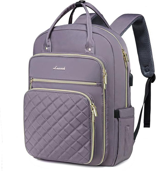 LOVEVOOK Laptop Backpack for Women, Water Resistant Travel Work Backpacks Purse Stylish College Bookbag Business Teacher Nurse Computer Bag with USB Charging Port, Fits 15.6" Laptop