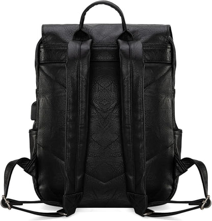 Montana West Wrangler Laptop Backpack with USB Charging Port, Vintage Travel Work College Bookbag for Women Men