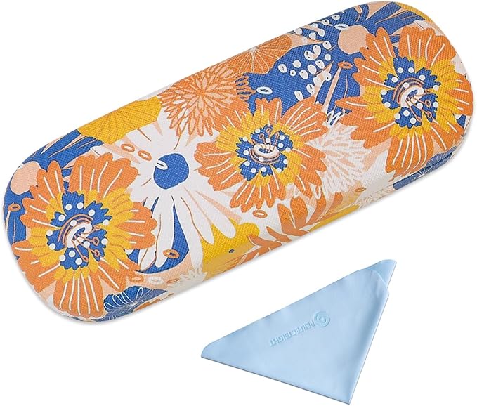 PERFECTSIGHT Hard Shell Eyeglasses Case, PU Leather Protective Glasses Case, Cute Eyeglass Case for Women Men Girls