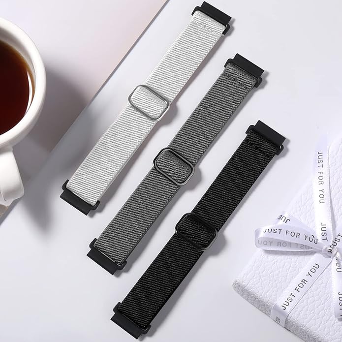 Lerobo Elastic Bands Compatible with Samsung Galaxy Watch 8 7 6 5 4 40mm 44mm/Galaxy Watch 8 Classic 6 4 Classic 43mm 47mm 42mm 46mm/5 Pro Band 45mm/Active 2,3 Pack 20mm Adjustable Nylon Sport Band