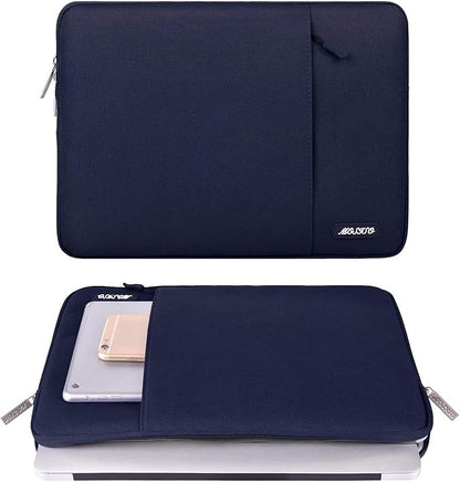 MOSISO Laptop Case 16 inch, 15-15.6 inch Laptop Sleeve Compatible with MacBook Pro 16 M5 M4 M3 M2 M1, HP Acer Dell Lenovo ASUS, Polyester Vertical Computer Sleeve Bag with Pocket, Navy Blue
