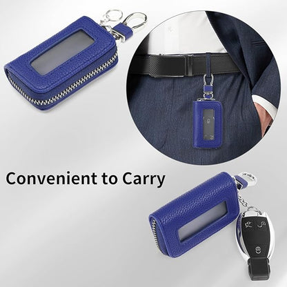 SENDEFN Universal Car Key Fob Case Leather Smart Remote Keychain Protector Holder