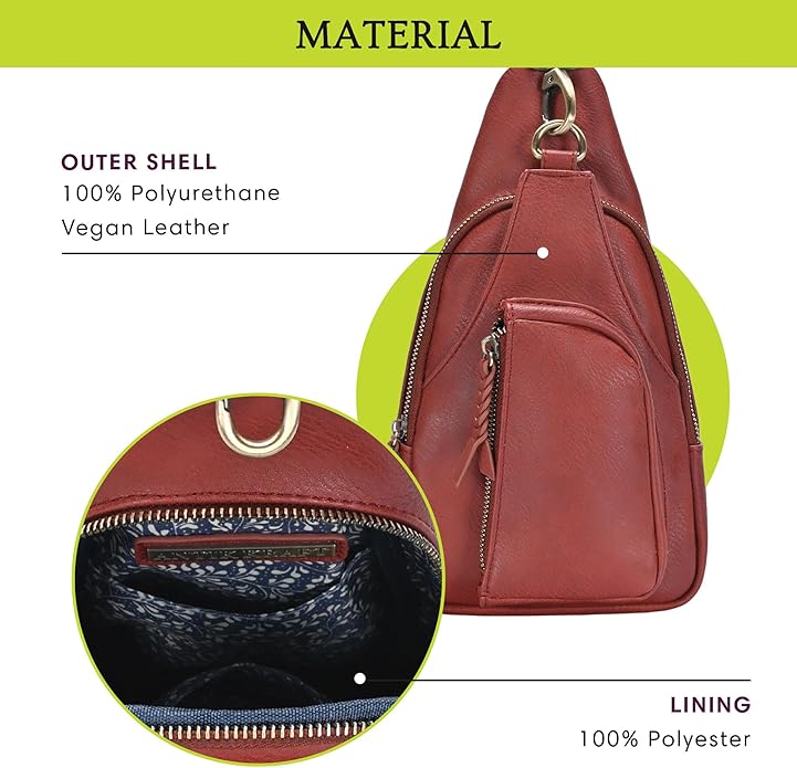 MMS Brands Antik Kraft Tasha Crossbody Sling | Vegan Leather Crossbody Bag for Women with 16-20" Strap | Sling Bags for Women