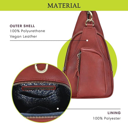 MMS Brands Antik Kraft Tasha Crossbody Sling | Vegan Leather Crossbody Bag for Women with 16-20" Strap | Sling Bags for Women
