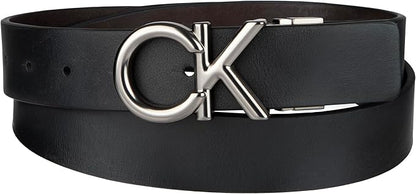 Calvin Klein Men’s Reversible Leather Belt - 2‑in‑1 Versatile Modern Style