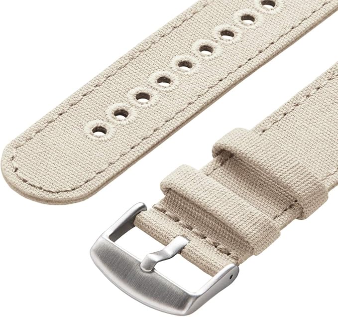 Archer Watch Straps - Canvas Quick Release Watch Bands (Alabaster, 18mm)