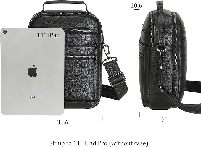 Polare Italian Full Grain Leather Messenger Bag Vintage Chest Shoulder Crossbody Bag Casual Sling Business Handbag for Men