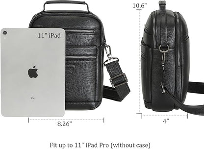 Polare Italian Full Grain Leather Messenger Bag Vintage Chest Shoulder Crossbody Bag Casual Sling Business Handbag for Men