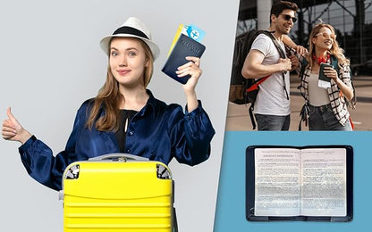 Navy Basic Genuine Leather RFID Passport Cover