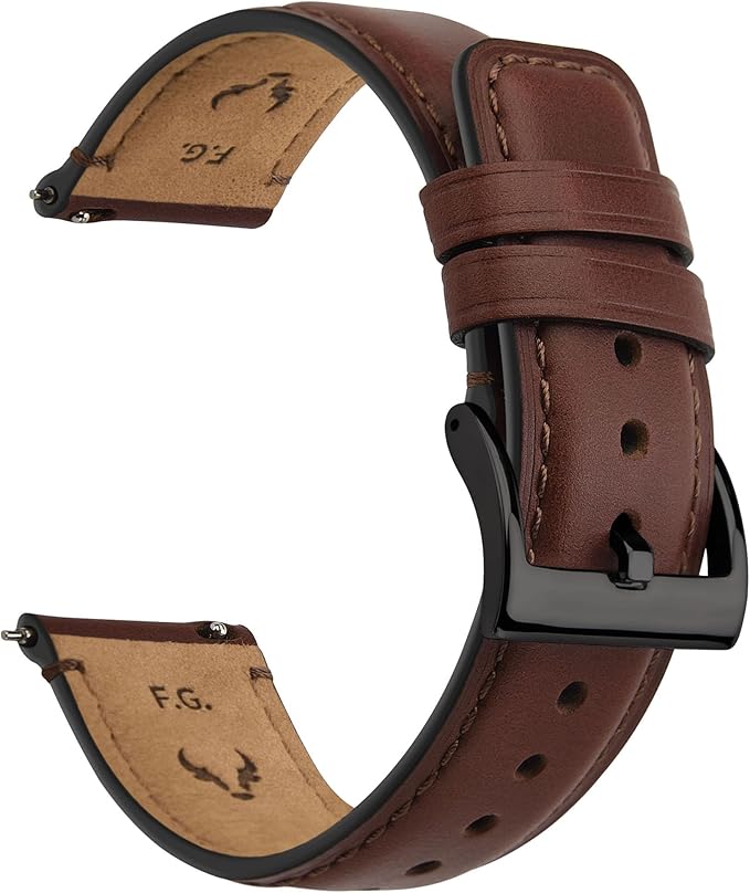 Fullmosa Watch Bands,18mm 19mm 20mm 22mm 24mm Quick Release Leather Watch Band Strap - Burnished Leather Watch Band Vintage Wristband