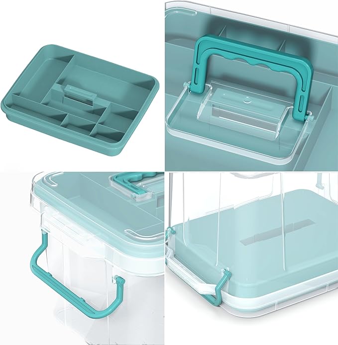Covetree 2-Pack Clear Plastic Medicine Storage Organizer & First Aid Box – Multi-Layer Medicine Storage Box, Durable Medicine Organizer, Clear Medicine Storage Box for Home, Office & Travel