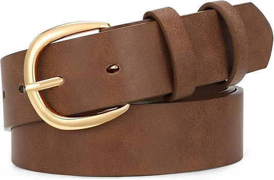 SUOSDEY Womens Casual Leather Belt for Jeans Dress Pants,Fashion Ladies Waist Belt