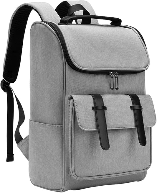 Vintage Laptop Backpack for Men and Women, 15.6 Inch, Waterproof, Business Travel Daypack for Work, Office, College (6608 grey)