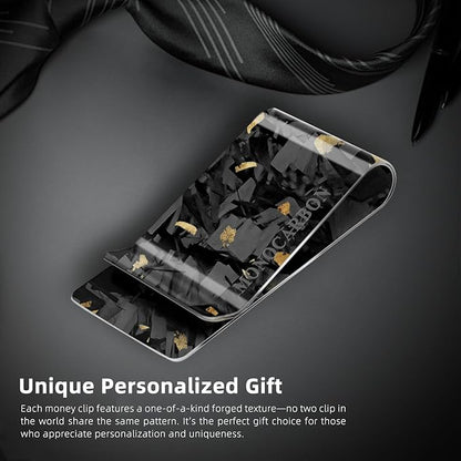 MONOCARBON Carbon-Fiber-Money-Clip-for-Men, Minimalist-Money-Holder for Cash, High Elastic Carbon-Fiber-Wallet, Slim and Durable