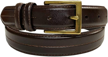 Men's Oil-Tanned Genuine Leather Dress Classic Belt 1-1/8"(30mm) or 1-3/8"(35mm) Wide One Piece Dress Belt