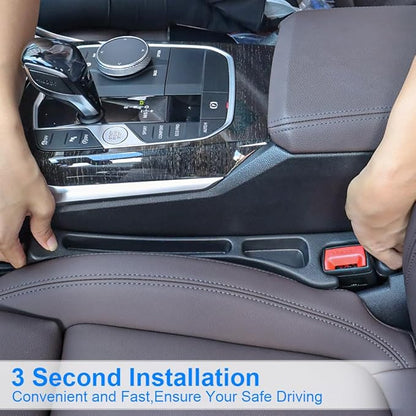 2PCS Car Seat Gap Filler,Anti-Drop Car Seat Crack Organizer,Prevent Items Falling Between Seats - Flexible & Durable for Universal Vehicles,Car Interior Accessories(Black)