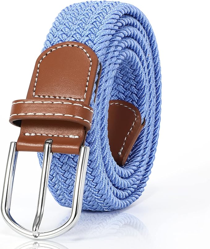 XZQTIVE Braided Belt Stretch Belt for Men and Women Multicolored Woven Golf Belt Elastic Jean Belts